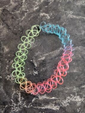 Multicolor Rainbow Stretch Choker Necklace
